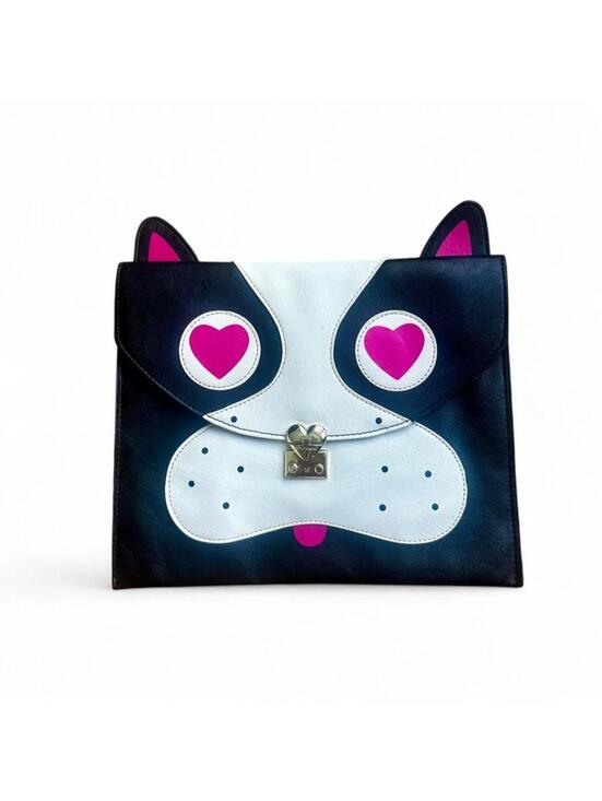 Betsey Johnson Handbags - Betsey Johnson Pug Clutch Bag Purse Black Kitsch Terrier Small Tablet Pouch 11x9